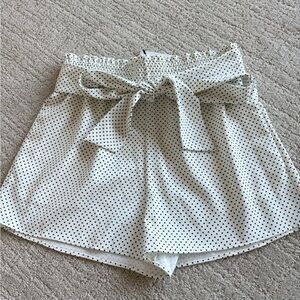 Alice + Olivia White Polka Dot Shorts